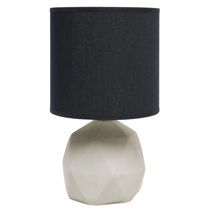 Simple Designs Geometric Concrete Lamp, Black