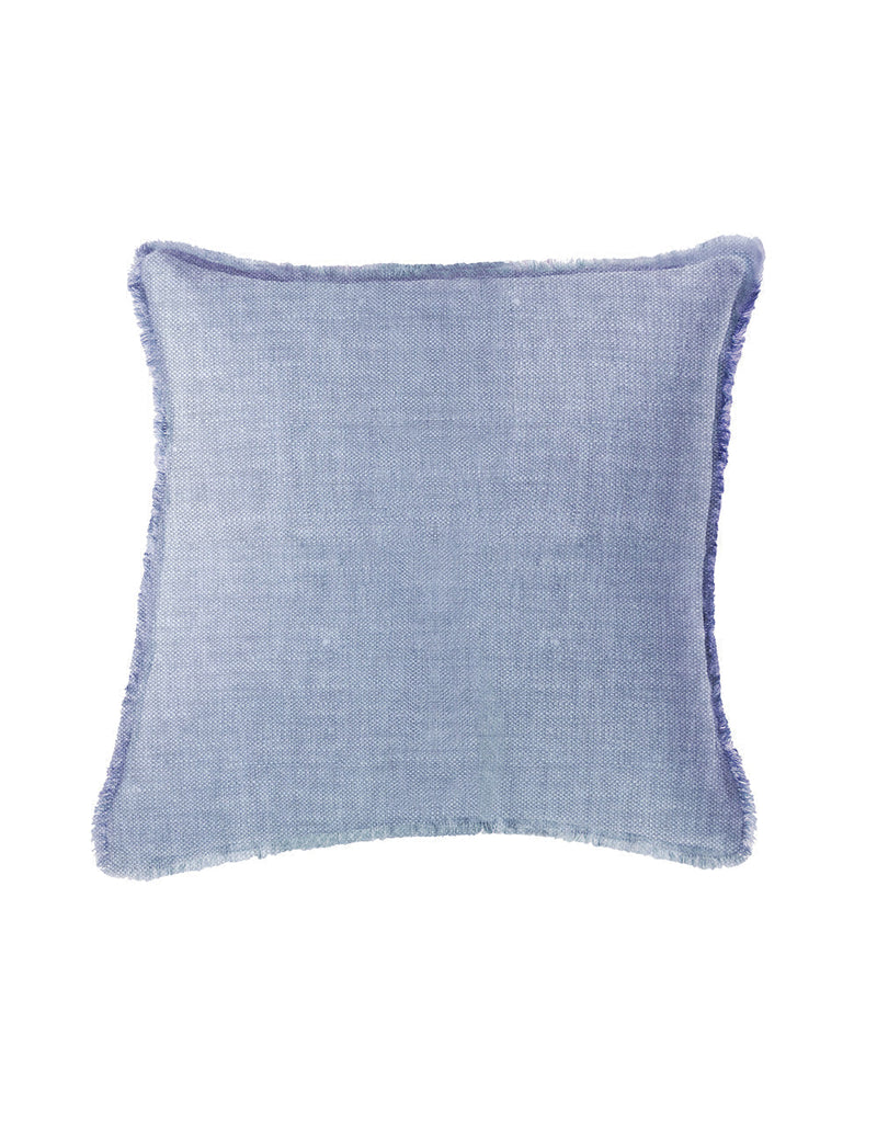 Chambray Blue Linen Down Alternative Pillow 14x20