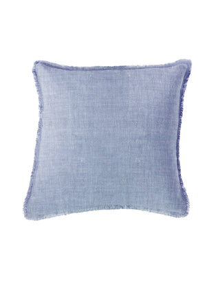 Chambray Blue Linen Down Pillow 14x20