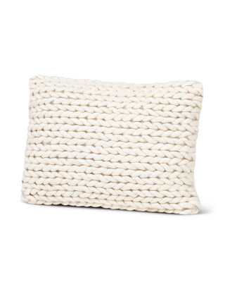 Handwoven Braided White Pillow 14X20