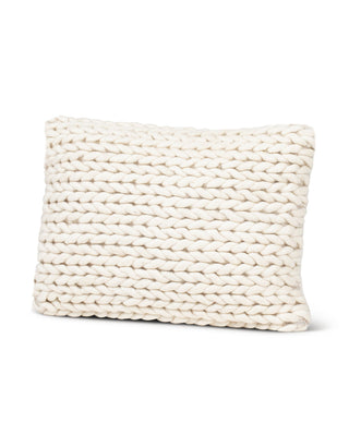 Handwoven Braided White Pillow 14X20