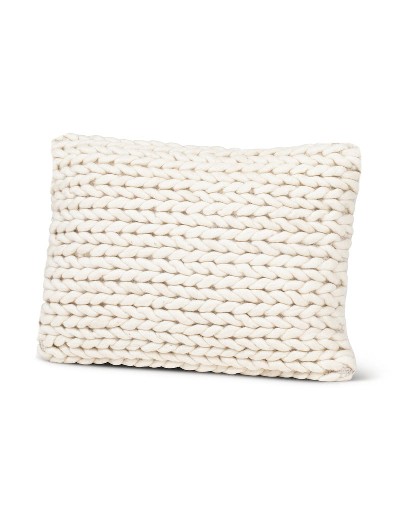 Handwoven Braided White Pillow 20X20