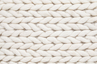 Handwoven Braided White Pillow 14X40