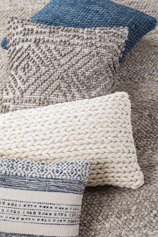 Handwoven Braided White Pillow 20X20