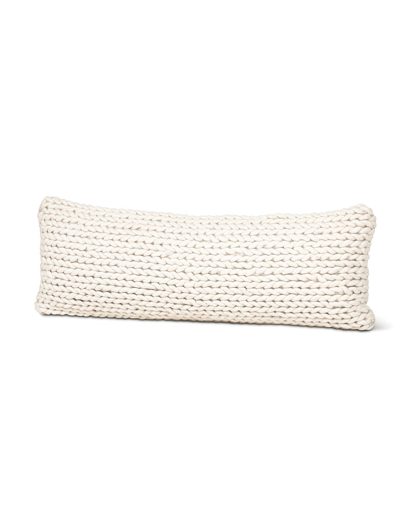 Handwoven Braided White Pillow 14X40