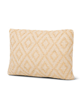 Handwoven Yellow Diamond Pillow 14X20