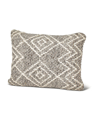 Handwoven Grey Diamond Pillow 14X20
