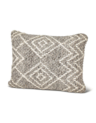 Handwoven Grey Diamond Pillow 14X20