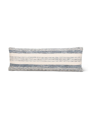 Handwoven Indigo Striped Pillow 14x40
