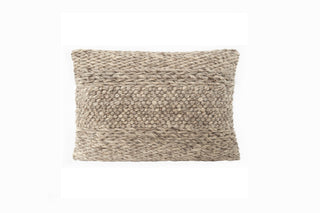 Handwoven Textured Taupe Pillow 14X20 ()