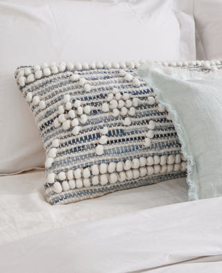 Handwoven Recycled Denim Pillow 14X20
