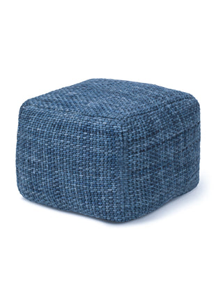 Handwoven Luxe Indigo Pouf