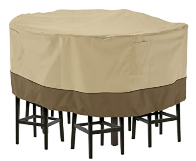 Classic Accessories Veranda Water-Resistant 94 Inch Tall Round Patio Table & Chair Set Cover
