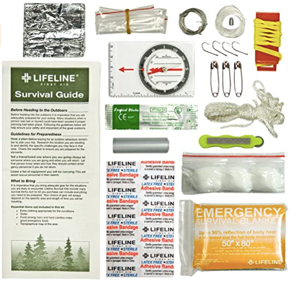 Lifeline Essential Ultralight Survival Kit (29-Piece), Multi Color