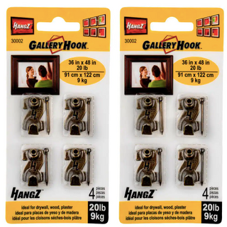2 Pack HangZ Gallery 20lb Picture Hooks