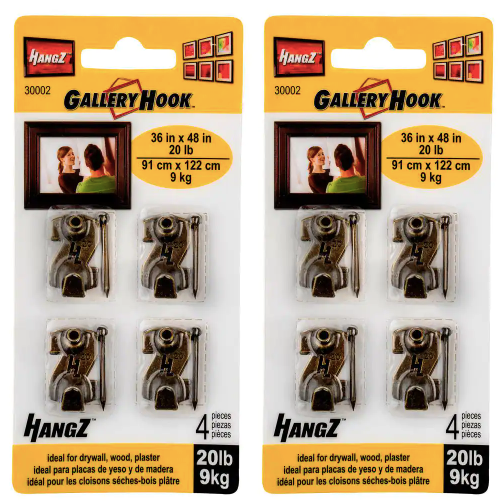 2 Pack HangZ Gallery 20lb Picture Hooks