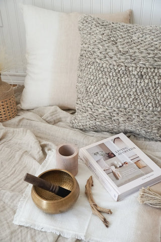 Handwoven Textured Taupe Pillow 20" x 20"