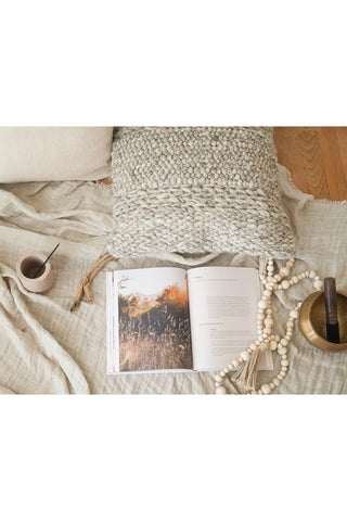 Handwoven Textured Taupe Pillow 20" x 20"