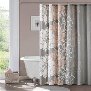 Madison Park Blush 100% Cotton Floral Printed Shower Curtain 72"W x 72"L