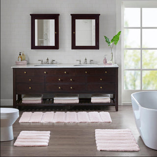 Madison Park Blush 100% Polyester Solid Tufted Rug 24"W x 58"L, Absorbent Bathroom Floor Mat, Casual
