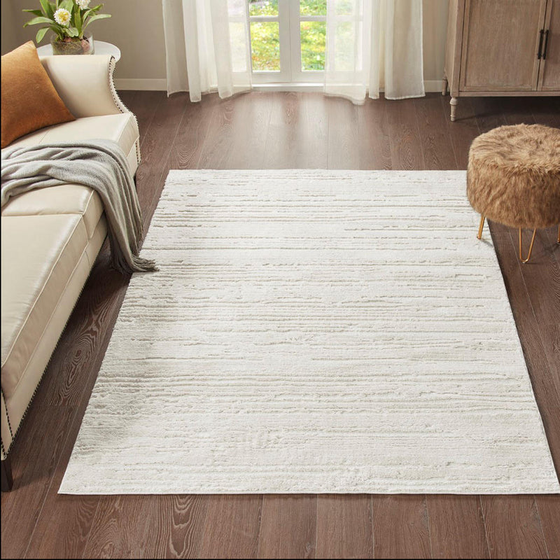 Home Outfitters Cream Terni Textured Cream Indoor Area Rug 8x10ft , Modern/Contemporary,  Great for Bedroom, Living Room