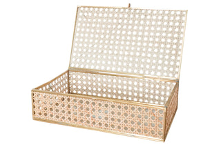 Natural Cane Wicker Decor Box - Large