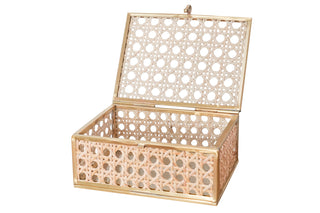 Natural Cane Wicker Decor Box - Small