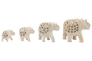 Marble Hand Carved Elephant - Large