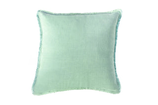 Mint Green So Soft Linen Fringe Pillow ()