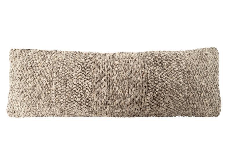 Handwoven Textured Taupe Pillow 14" x 40"
