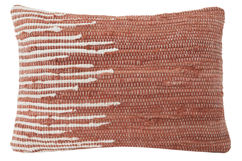 Terracotta Handwoven Striped Pillow 14x20