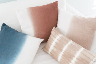 Pink Ombre Down 20x20 Linen Pillow