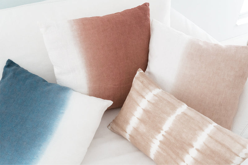 Indigo Blue Ombre Linen Pillow