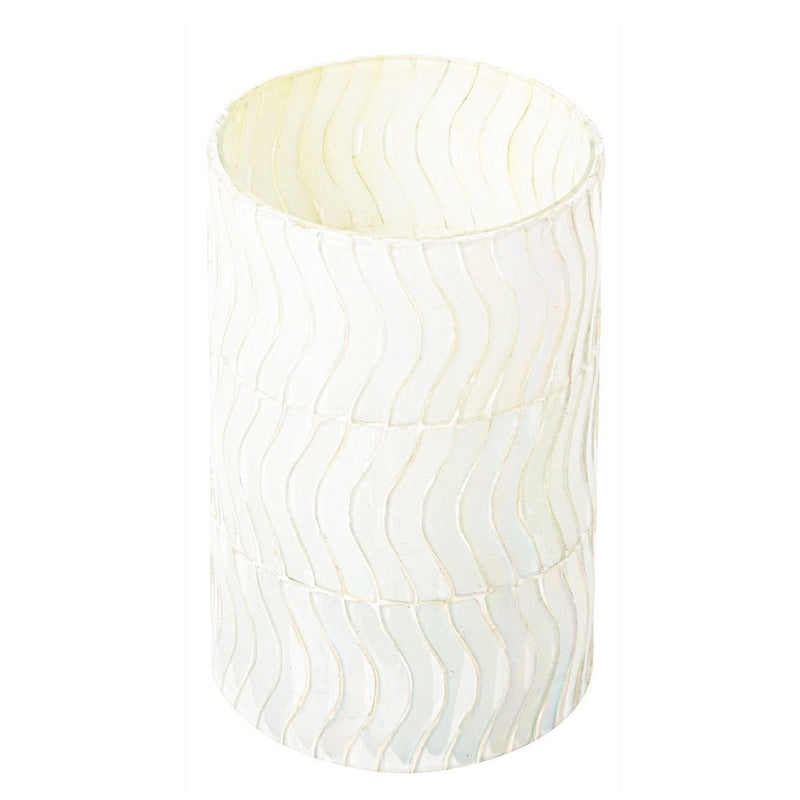 Wavy Pearl Mosaic Votive + Vase