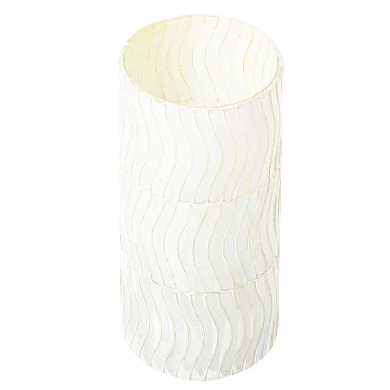 Wavy Pearl Mosaic Votive + Vase