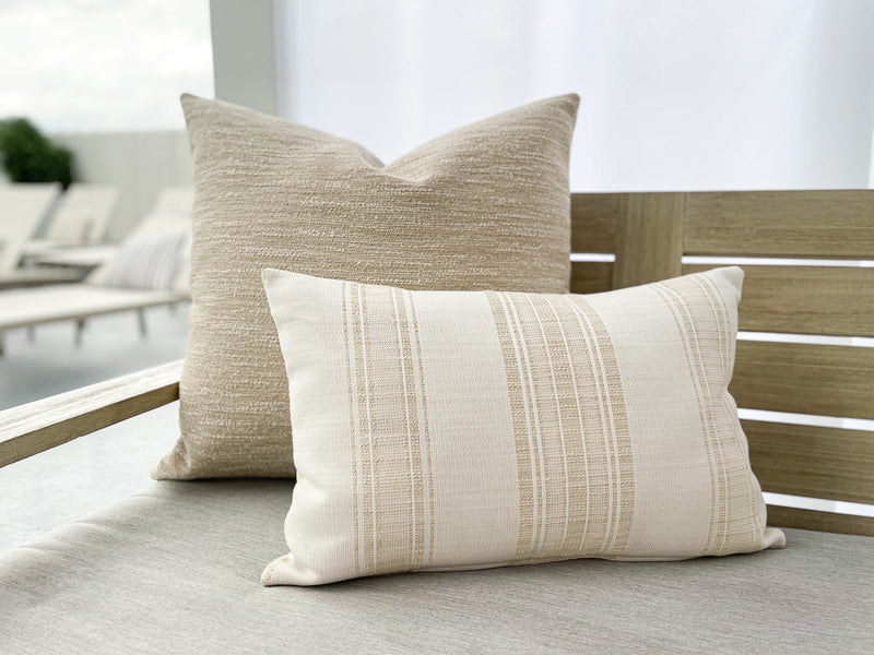 Dreamy Weave 24x24 Light Beige Outdoor Pillow