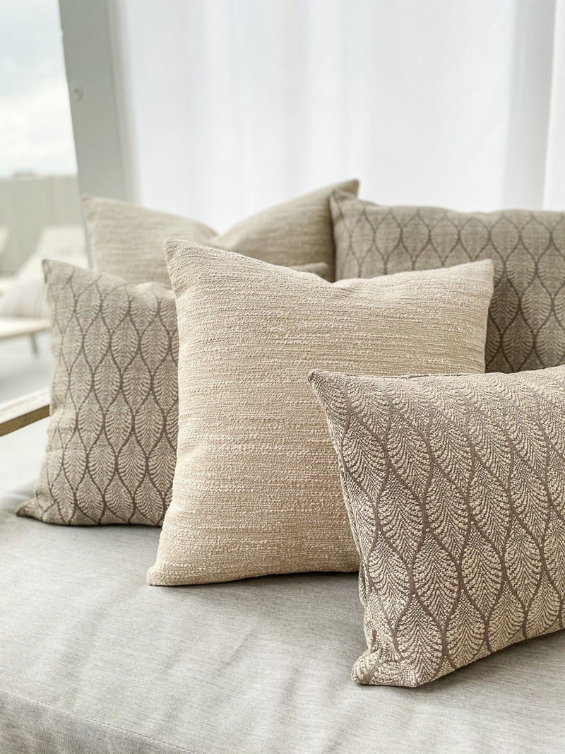 Dreamy Weave 24x24 Light Beige Outdoor Pillow