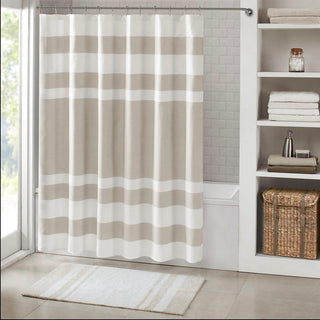 Madison Park Taupe Shower Curtain w/ 3M Treatment 54"W x 78"L