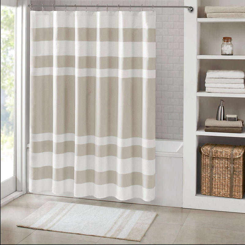 Home Outfitters Taupe   Shower Curtain w/ 3M Treatment 72"W x 84"L, Shower Curtain for Bathrooms, Classic
