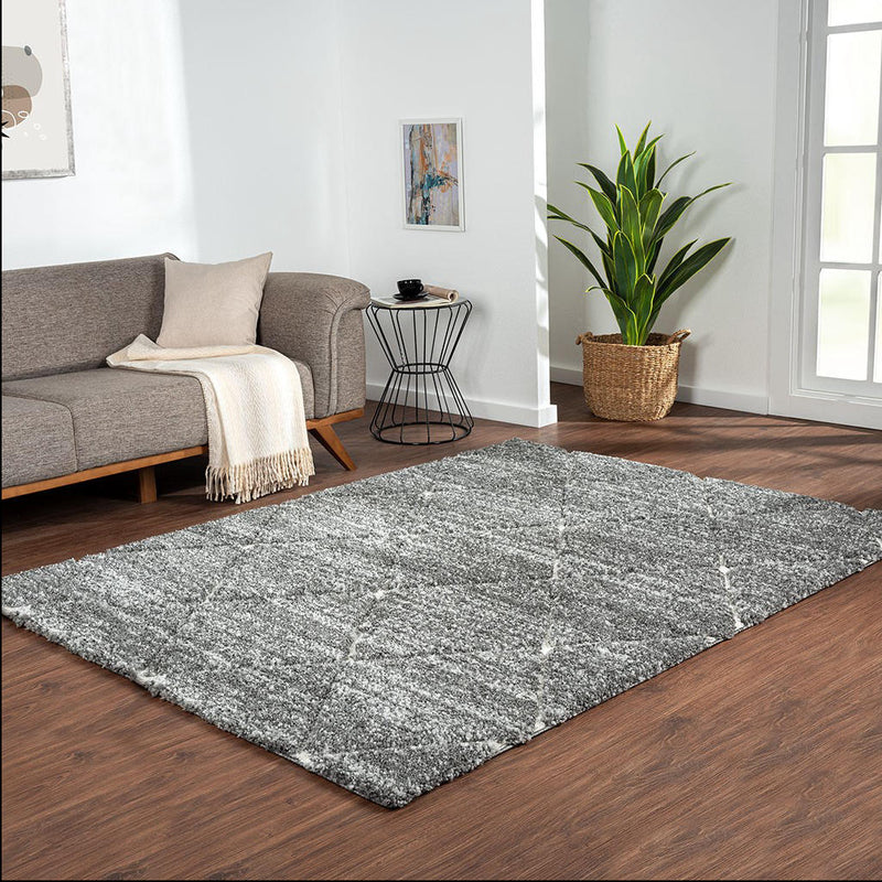 Home Outfitters Grey/Cream Trellis Area Rug in Grey and Cream 8x10&