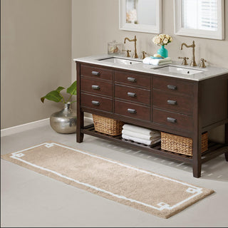 Madison Park Taupe 100% Cotton Tufted Rug 24x40", Absorbent Bathroom Floor Mat, Luxury