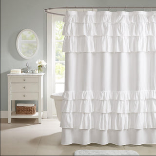 Madison Park White Shower Curtain 72x72"