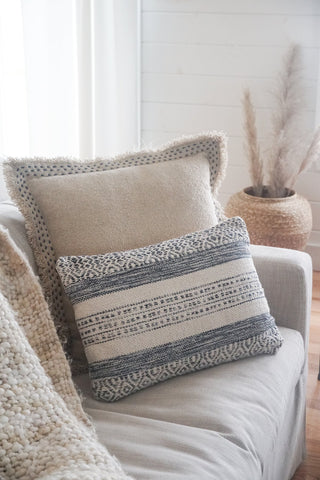 Hand Quilted Border Cotton Pillow ()