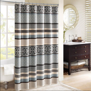 Madison Park Blue Jacquard Shower Curtain 72x72"