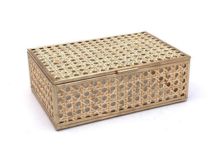 Natural Cane Wicker Decor Box - Medium
