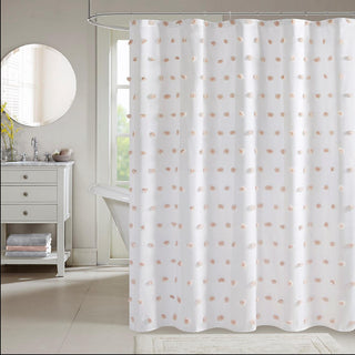 Madison Park Blush Clip Shower Curtain 72"W x 72"L
