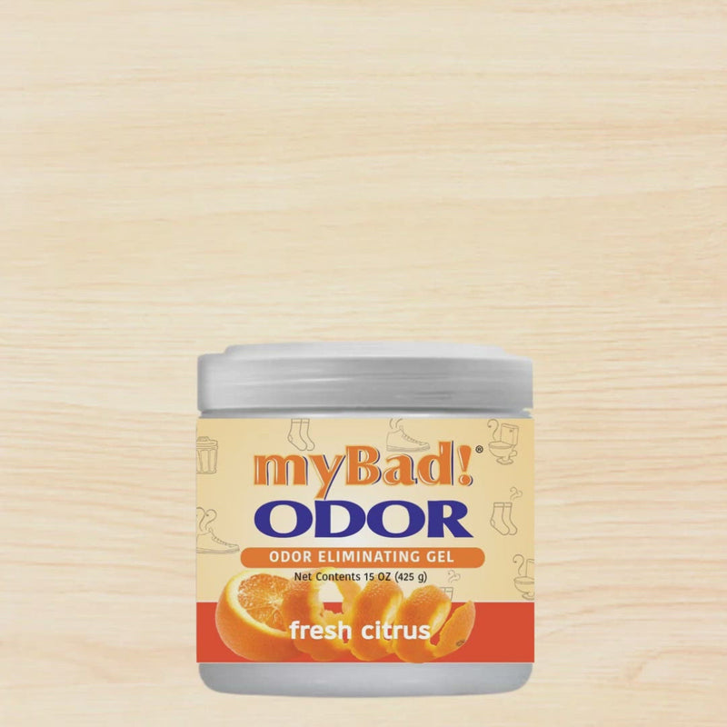 my Bad! Odor Eliminator Gel 15 oz - Fresh Citrus,  Air Freshener - Eliminates Odors in Bathroom, Pet Area, Closets