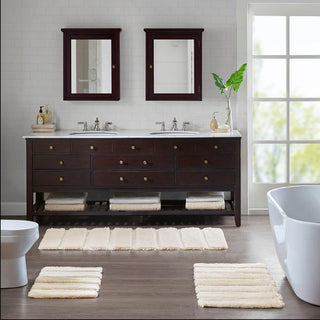 Madison Park Wheat 100% Polyester Solid Tufted Rug 21"W x 34"L, Absorbent Bathroom Floor Mat, Casual
