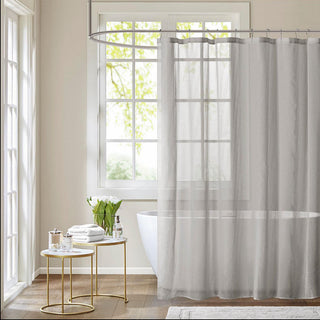 Madison Park Grey Clip Shower Curtain 72x72"