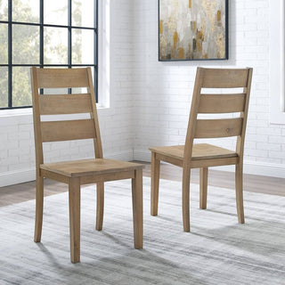 Joanna 2Pc Ladder Back Chair Set Rustic Brown – 2 Ladder Back Chairs- Crosley